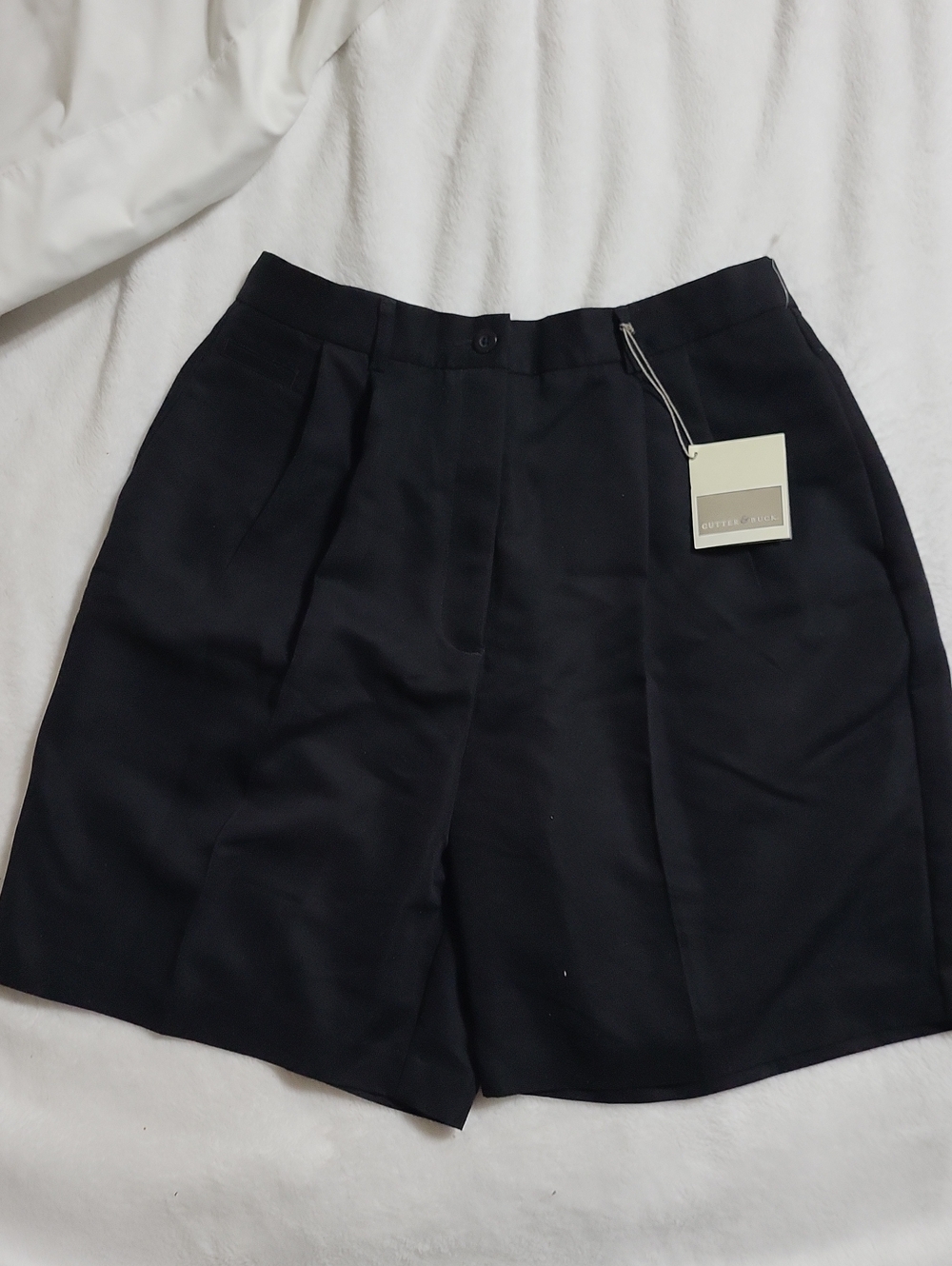 NWT Cutter & Buck Pleated Dress Shorts Womens 10 Grey Charcoal Cinder